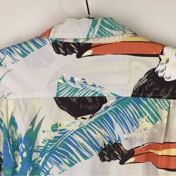 HURLEY shirt | BUTTON UP | SIZE S  | tropical | toucan print |COTTON/ELASTANE - Picture 6 of 8
